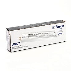 Блок питания для светодиодной ленты Feron LB007 12V 20W IP67 1,6A 48052 4