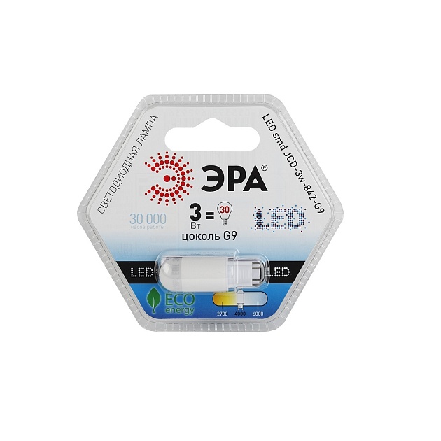 Лампа светодиодная ЭРА LED JCD-3W-842-G9 Б0012779 фото 2