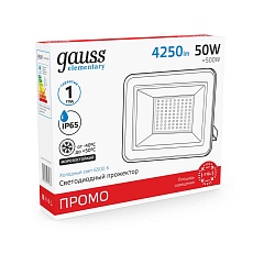 Прожектор светодиодный Gauss 50W 613100350 1