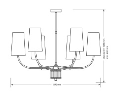 Подвесная люстра KUTEK MOOD Pesaro PES-ZW-6(Z) 1