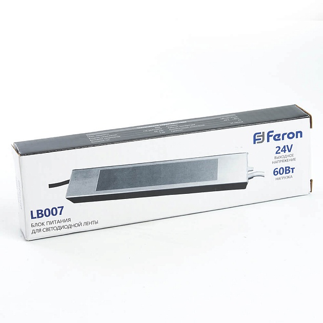 Блок питания для светодиодной ленты Feron LB007 12V 60W IP67 2,5A 48057 фото 4