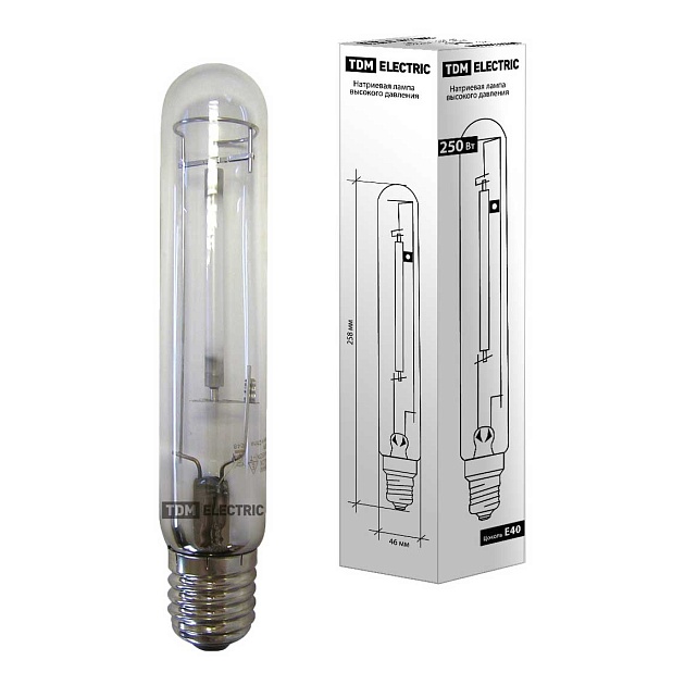 Лампа натриевая высокого давления TDM Electric E40 250W 2100K прозрачная SQ0325-0004 фото 