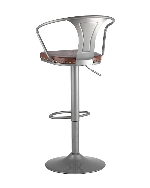 Барный стул Tolix Arms Soft серебристый регулируемый F2535L GREY 7083+PU7002 фото 4