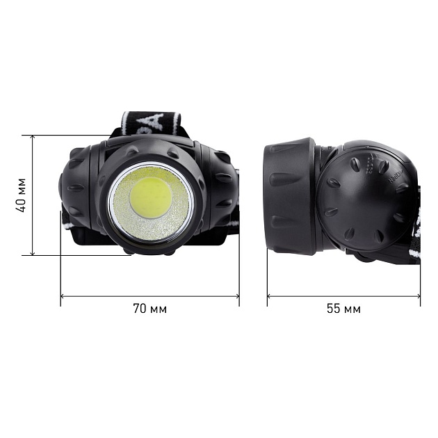 Налобный светодиодный фонарь ЭРА от батареек 55х70х40 105 лм GB-410 Б0051463 фото 2