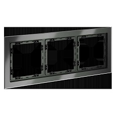 Рамка стеклянная Voltum S70 на 3 поста, (титан, стекло) VLS110306