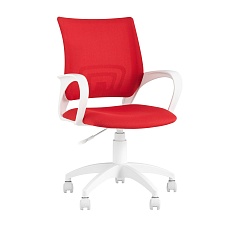 Офисное кресло Topchairs ST-Basic-W спинка белая сетка TW-15 сиденье красная ткань 26-22 ST-BASIC-W/WH/26-22