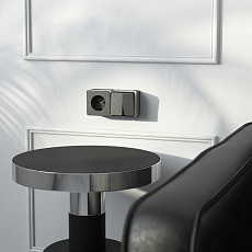 Розетка с заземлением Werkel Gallant графит рифленый W5071004 4690389164484 2