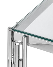 Журнальный стол Stool Group Гэтсби 55*55 прозрачное стекло/сталь серебро УТ000000888 2