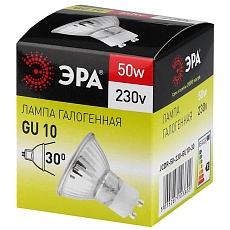 Лампа галогенная ЭРА GU10 50W 2700K прозрачная GU10-JCDR (MR16) -50W-230V C0027386 3