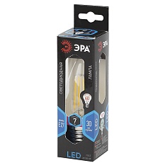 Лампа светодиодная филаментная ЭРА E27 7W 4000K прозрачная F-LED B35-7W-840-E27 Б0027951 2