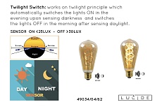 Лампа светодиодная Lucide E27 4W 2200K янтарная 49034/04/62 1