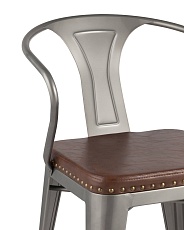 Барный стул Tolix Arms Soft с подлокотниками серебристый LF718H GREY 7083+PU7002 4