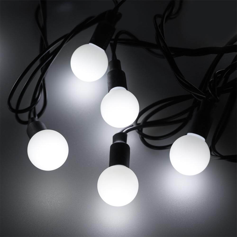 

Уличная светодиодная гирлянда Ardecoled шарики 230V белый ARD-Ball-Classic-D23-20000-Black-160Led White 025630, Черный, 025630 Classic