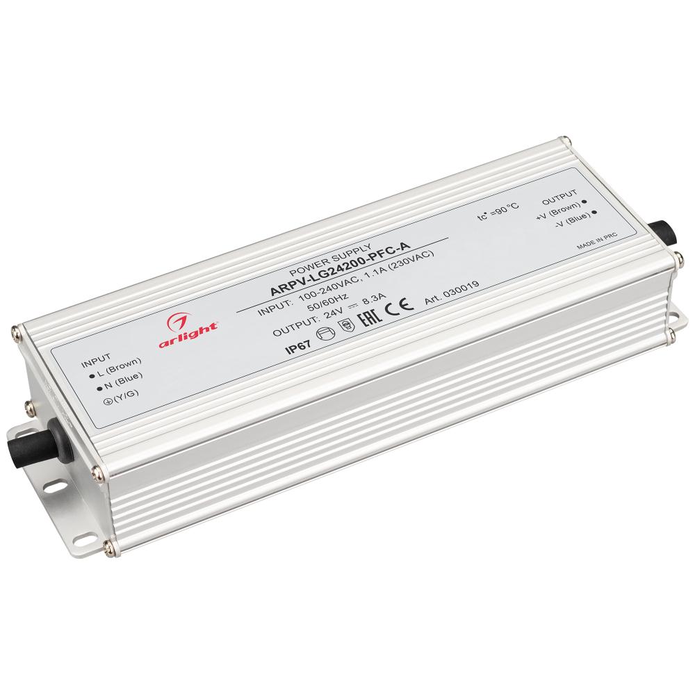 

Блок питания Arlight ARPV-LG24200-PFC-A 24V 200W IP67 8,3A 030019, Серый, 030019 ARPV-LG-PFC-A