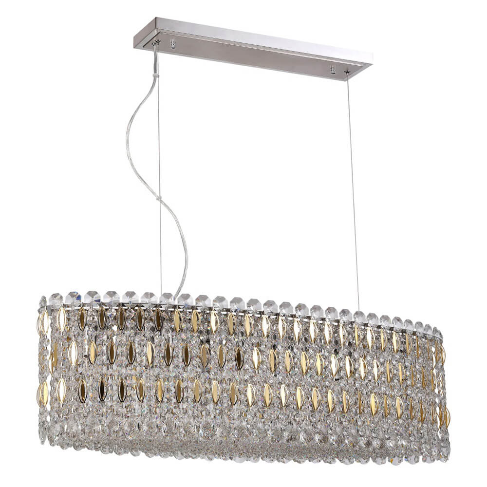 

Подвесной светильник Crystal Lux Lirica SP10 L900 Chrome/Gold-Transparent, Золотой, Lirica SP10 L900 Chrome/Gold-Transparent Lirica