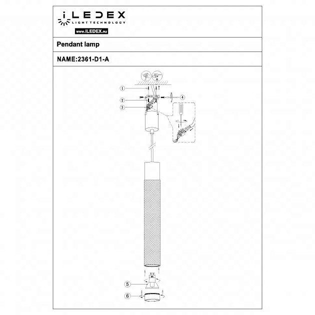 Подвесной светильник iLedex Delta 2366-1 BK+SL фото 2