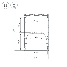 Профиль Arlight Line-S-5075-3000 Anod 041846 1