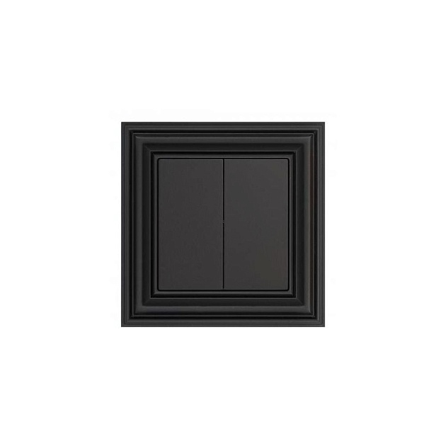 Переключатель двухклавишный Liregus черный матовый 29-212 фото 