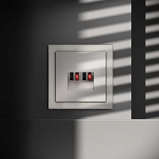 Розетка акустическая встраиваемая Voltum S70 4-местная, (кашемир) VLS060303 5