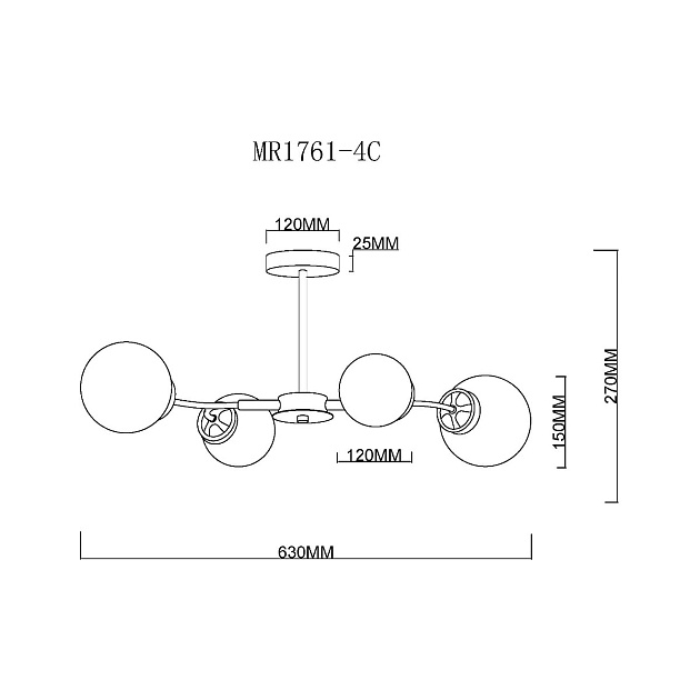 Потолочная люстра MyFar Easy MR1761-4C Фото № 2