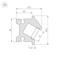 Профиль встраиваемый Arlight SL-Bevel-H12-F13-2000 Anod Iron Grey 045329 1