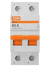 Выключатель нагрузки (мини-рубильник) ВН-32 2P 40A Home Use TDM SQ0211-0115 2