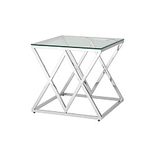 Журнальный стол Stool Group Инсигния 55*55 прозрачное стекло/сталь серебро УТ000001506