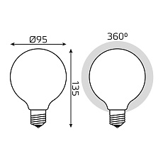 Лампа светодиодная филаментная диммируемая Gauss E27 10W 4100К матовая 189202210-D 3