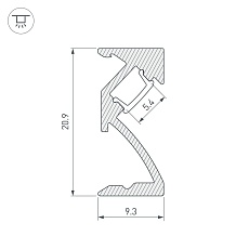 Профиль Arlight SL-Bevel-W21-2000 Anod 043687 1