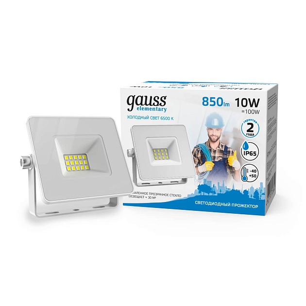 Прожектор светодиодный Gauss Slim 10W 6500К 613120310 Фото № 5