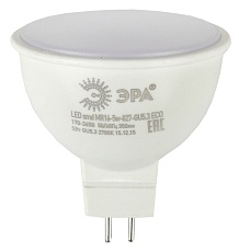 Лампа светодиодная ЭРА GU5.3 5W 2700K матовая LED MR16-5W-827-GU5.3 R Б0050230 2