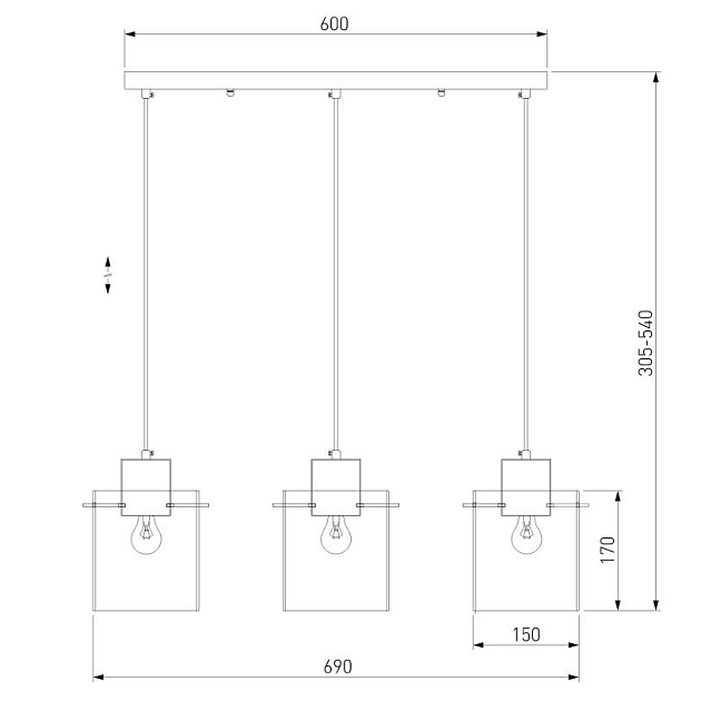 Подвесной светильник Eurosvet Trim 50227/3 дымчатый Фото № 3