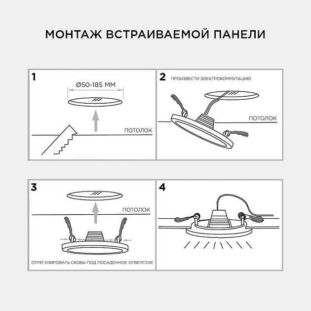 Встраиваемая светодиодная панель OGM LP-12 Фото № 2