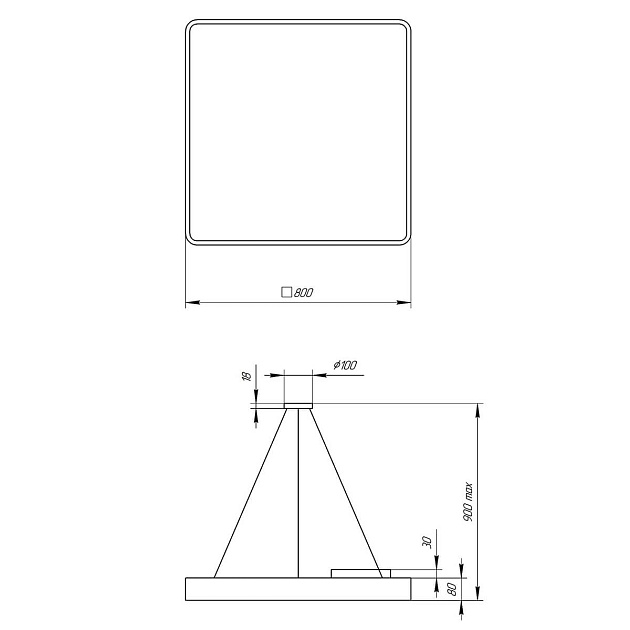 Подвесной светодиодный cветильник Geometria ЭРА Quadro SPO-164-B-40K-110 110Вт 4000К черный Б0050589 фото 5