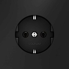 Розетка встраиваемая Voltum S70 с заземлением 16А, (черный матовый) VLS040108 3