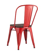 Барный стул Tolix красный глянцевый + темное дерево YD-H440B-W LG-03 2