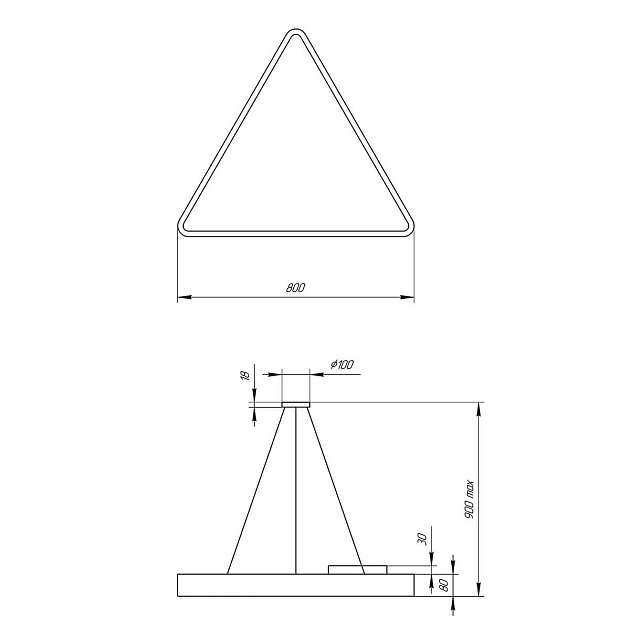 Подвесной светодиодный cветильник Geometria ЭРА Delta SPO-152-W-40K-048 48Вт 4000К белый Б0050576 фото 2