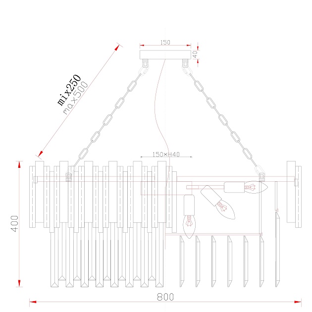 Подвесная люстра Garda Decor 62GDM-81008-800 фото 2