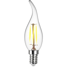 Лампа светодиодная филаментная REV FC37 E14 5W нейтральный белый свет свеча на ветру 32495 9 1