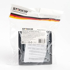 Переключатель двухклавишный Stekker Эрна черный PSW10-9008-03 39921 2