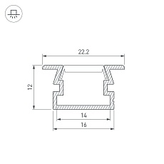 Профиль встраиваемый Arlight PDS-FS-2000 Anod Brown Deep 042585 1