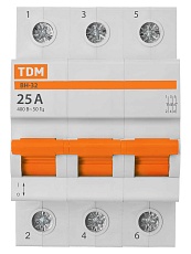 Выключатель нагрузки (мини-рубильник) ВН-32 3P 25A Home Use TDM SQ0211-0123 3