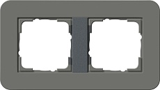 Рамка 2-постовая Gira E3 темно-серый/антрацит 0212423