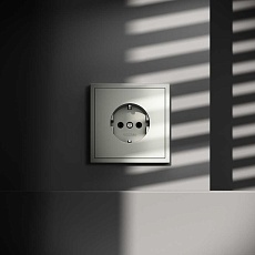 Розетка встраиваемая Voltum S70 с заземлением 16А, (сталь) VLS040105 1