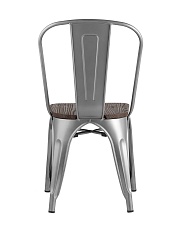 Барный стул Tolix серебристый матовый + темное дерево YD-H440B-W YG-15 2