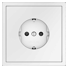 Розетка встраиваемая Voltum S70 с заземлением и защитными шторками, 16А, (белый матовый) VLS040202 3