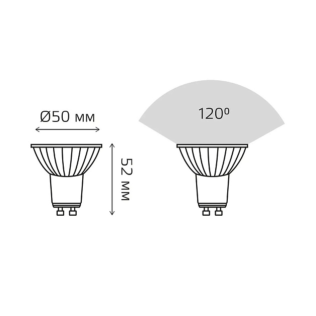 Лампа светодиодная Gauss Basic GU10 8W 3000K матовая 10106182 фото 6