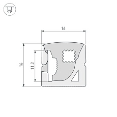 Профиль Arlight WPH-Flex-1616-Side-S11-50M White 040831(1) 1