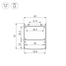 Профиль Arlight Line-6070-3000 Anod 047502 1