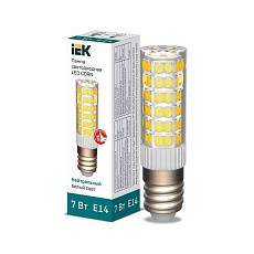 Лампа светодиодная IEK E14 7W 4000K прозрачная LLE-CORN-7-230-40-E14